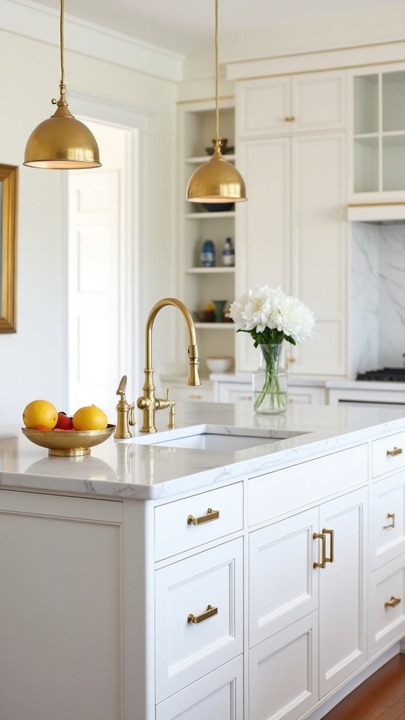sophisticated gold kitchen accents