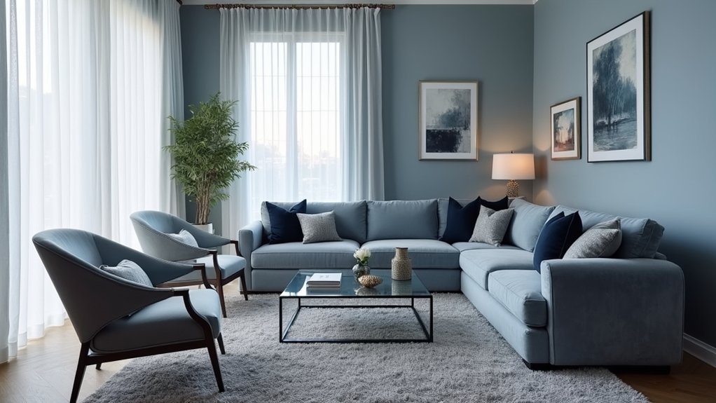 sophisticated gray blue decor