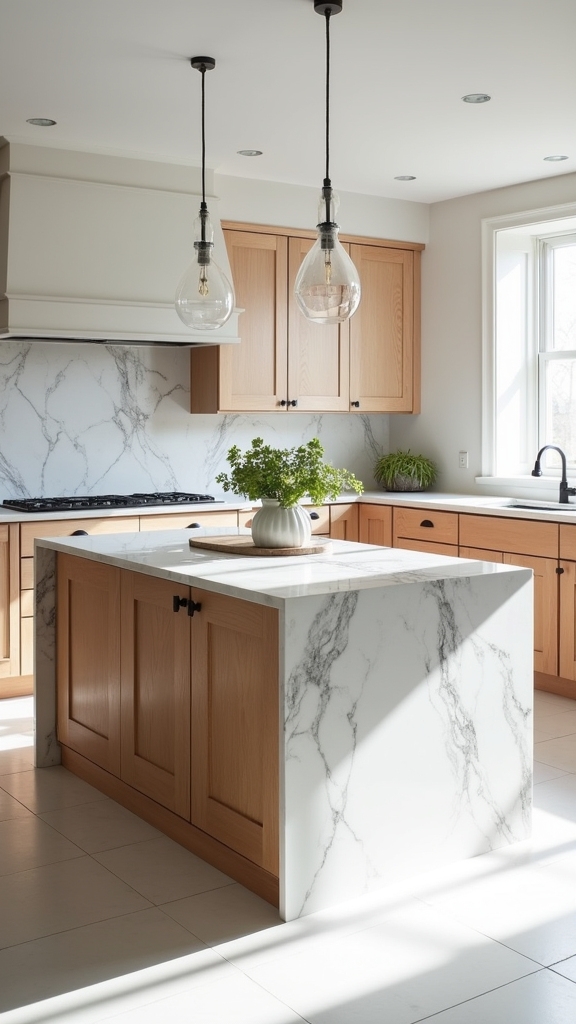 sophisticated material interplay kitchen