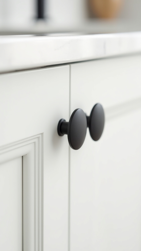 sophisticated matt black knob