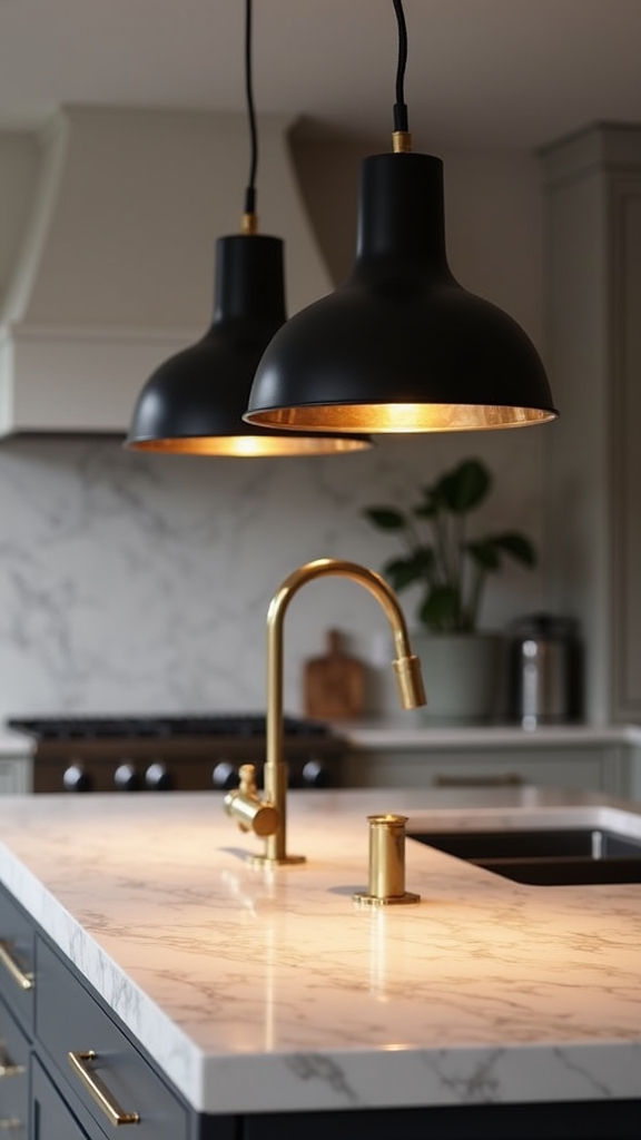 sophisticated mixed metal pendant lighting