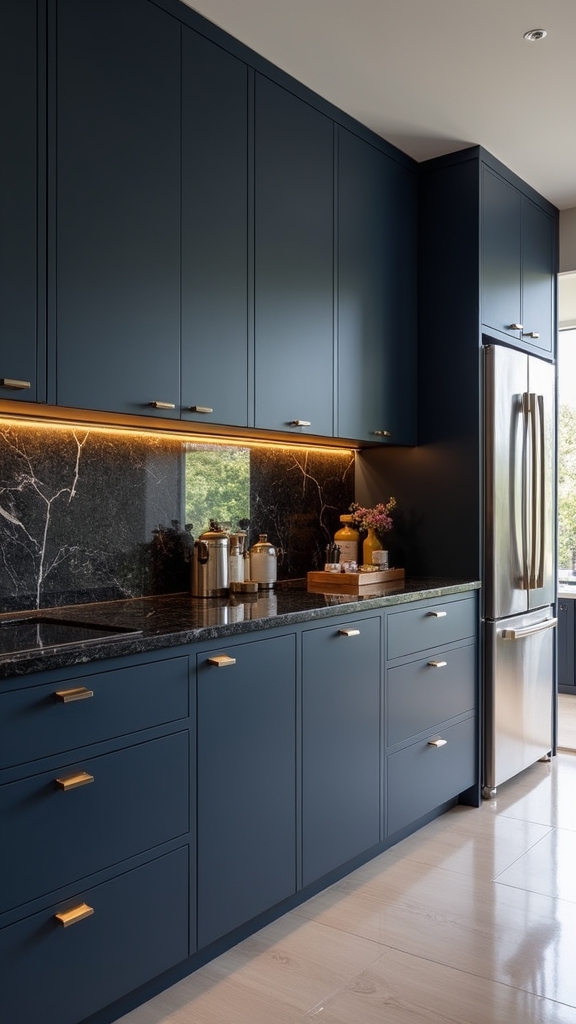 sophisticated navy and black