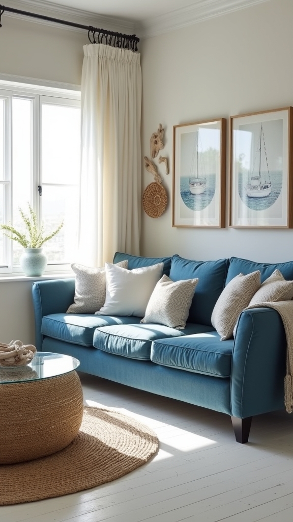 sophisticated navy sofa versatility