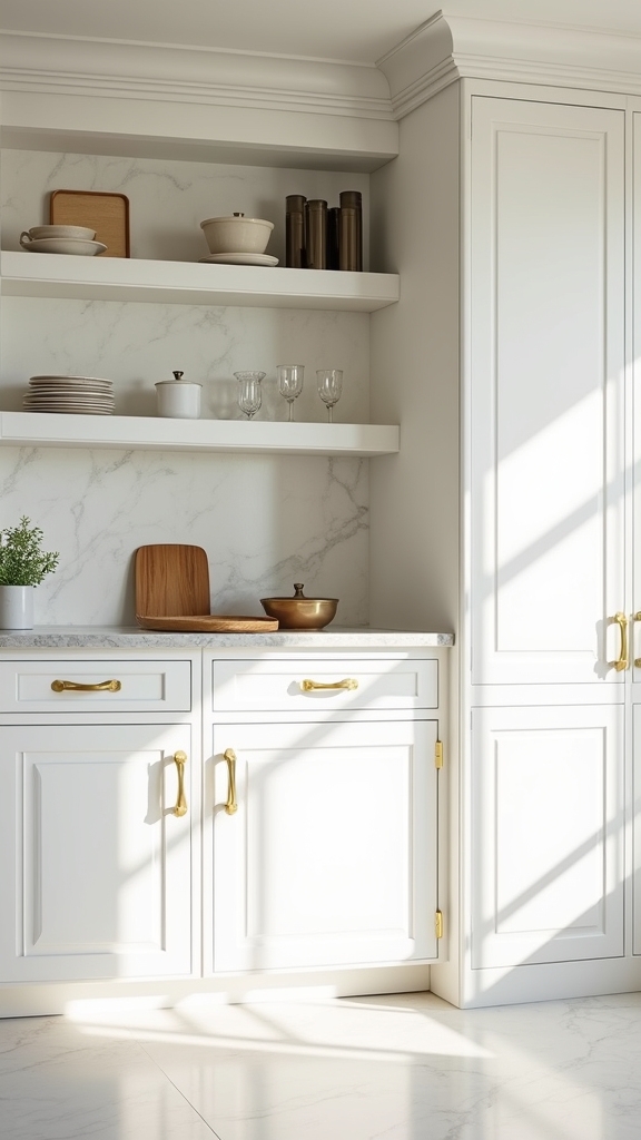 sophisticated open shelving design