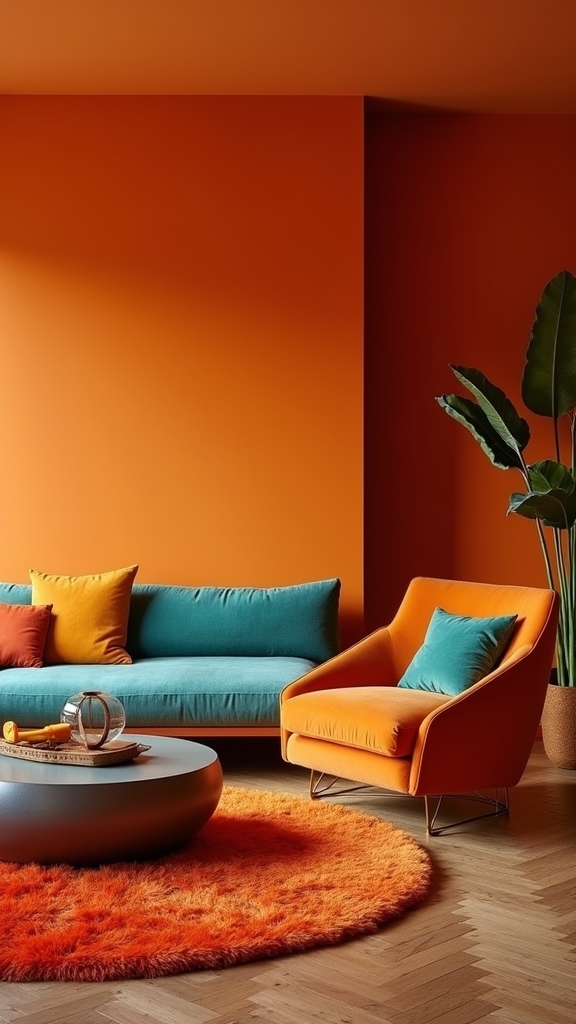 sophisticated orange accent decor
