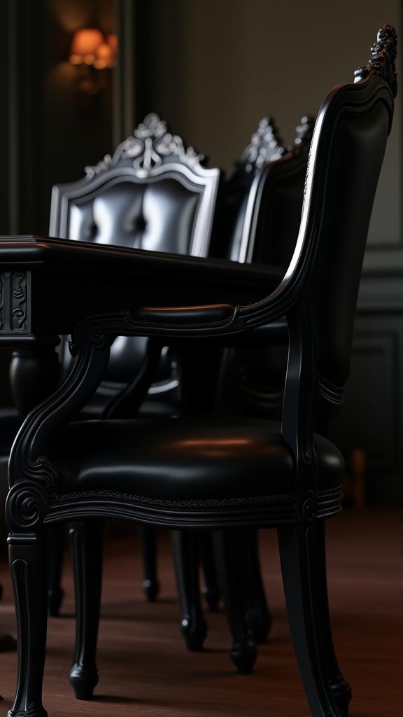 sophisticated vintage black armchair