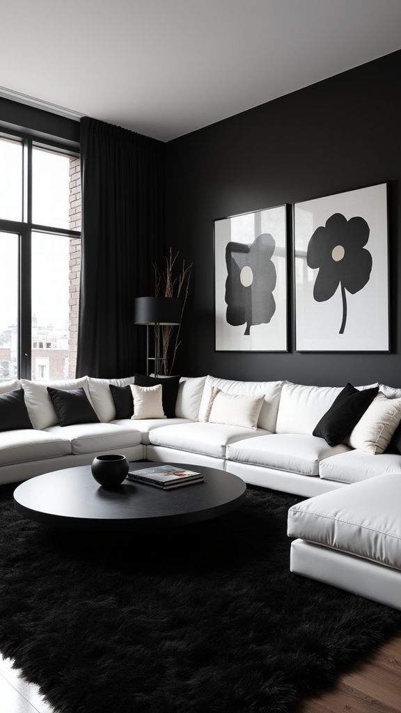 strategic black furniture placement