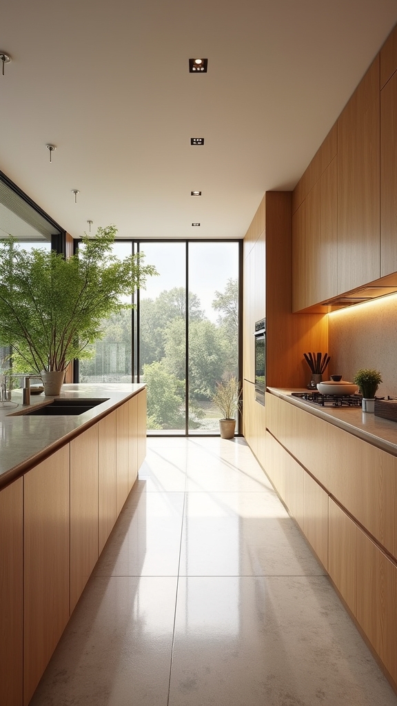 streamlined handle less white oak