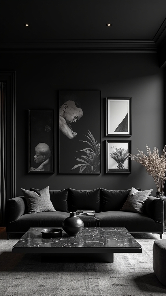 striking black gallery wall
