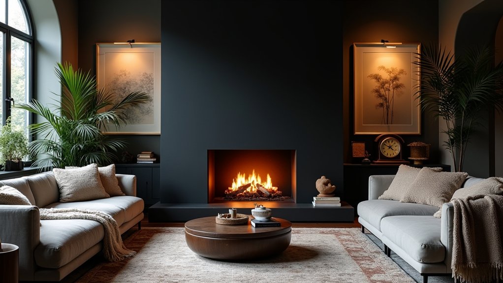 striking cozy black fireplaces