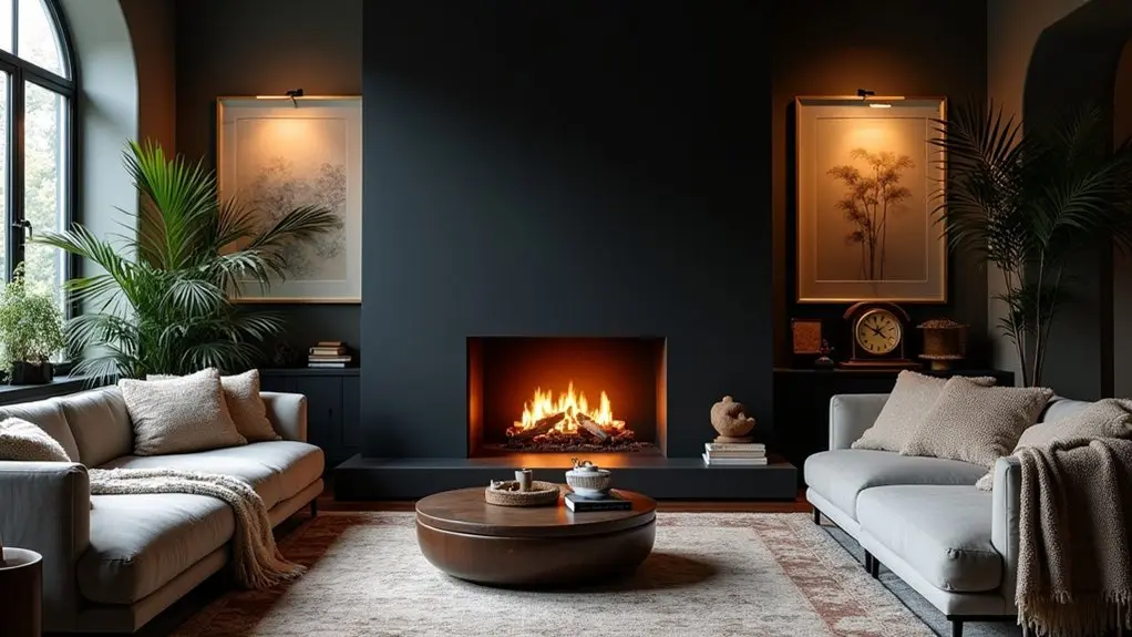 striking cozy black fireplaces