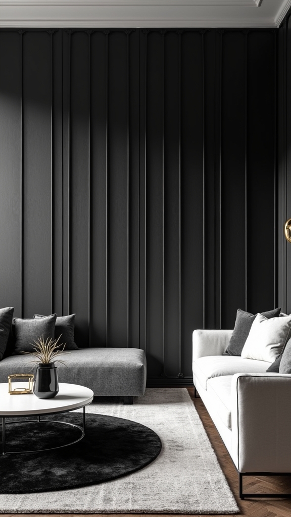 stripes enhance living room elegance