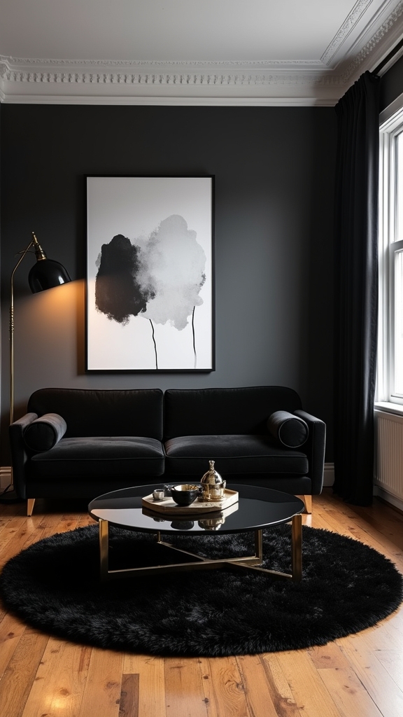 stylish black living room
