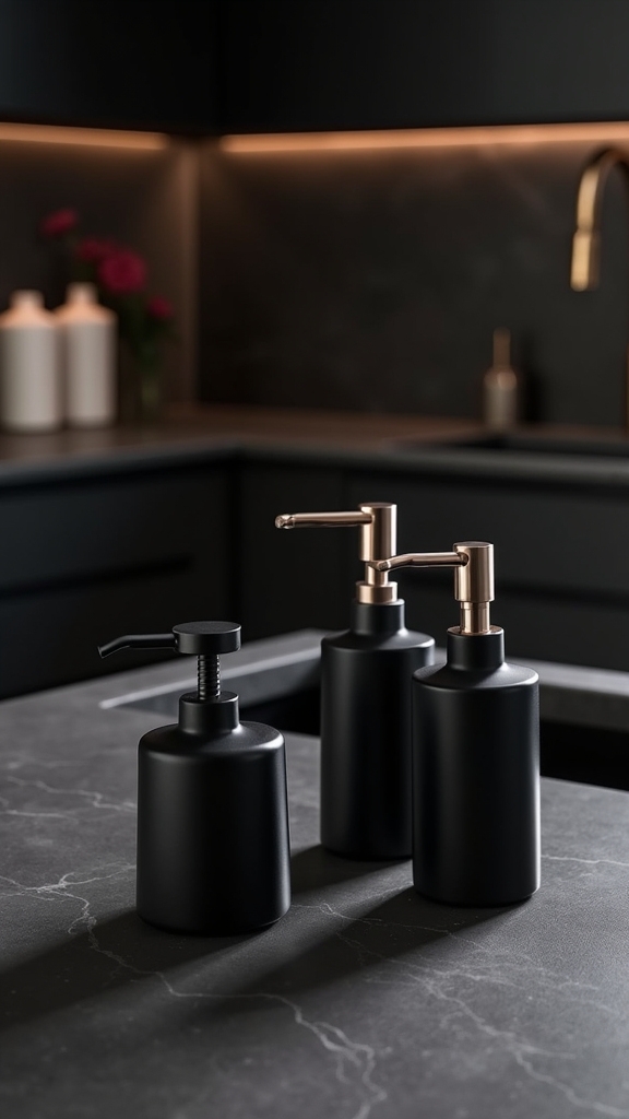 stylish black soap dispensers