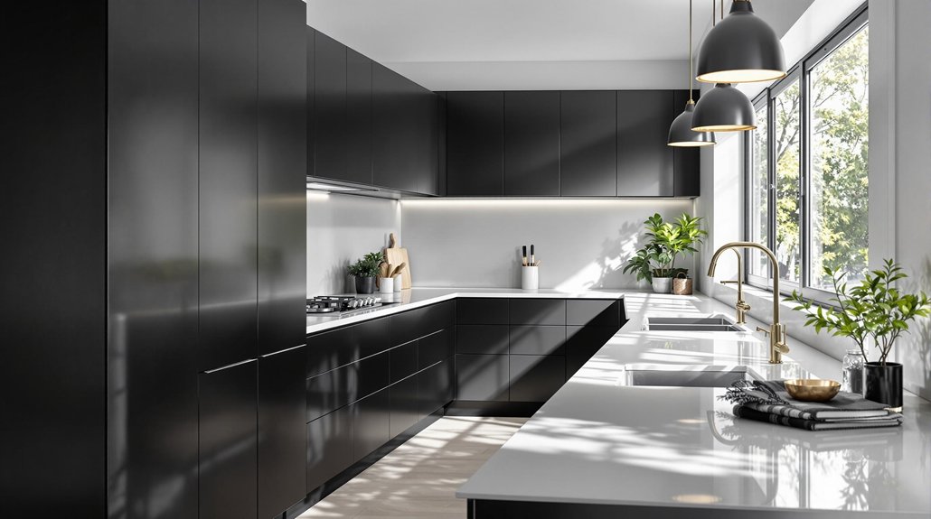 stylish black white kitchen designs