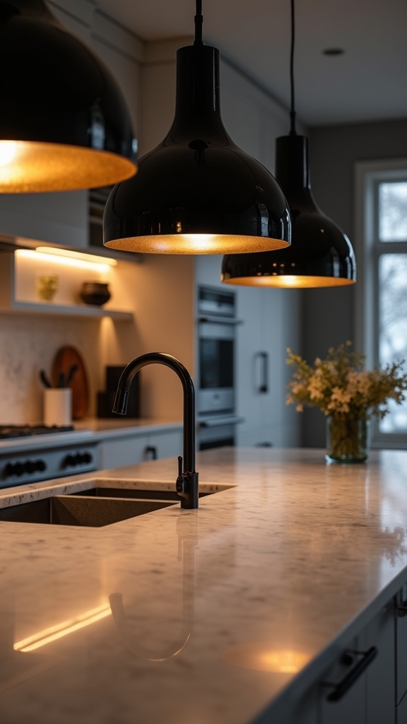 stylish brass accented pendant