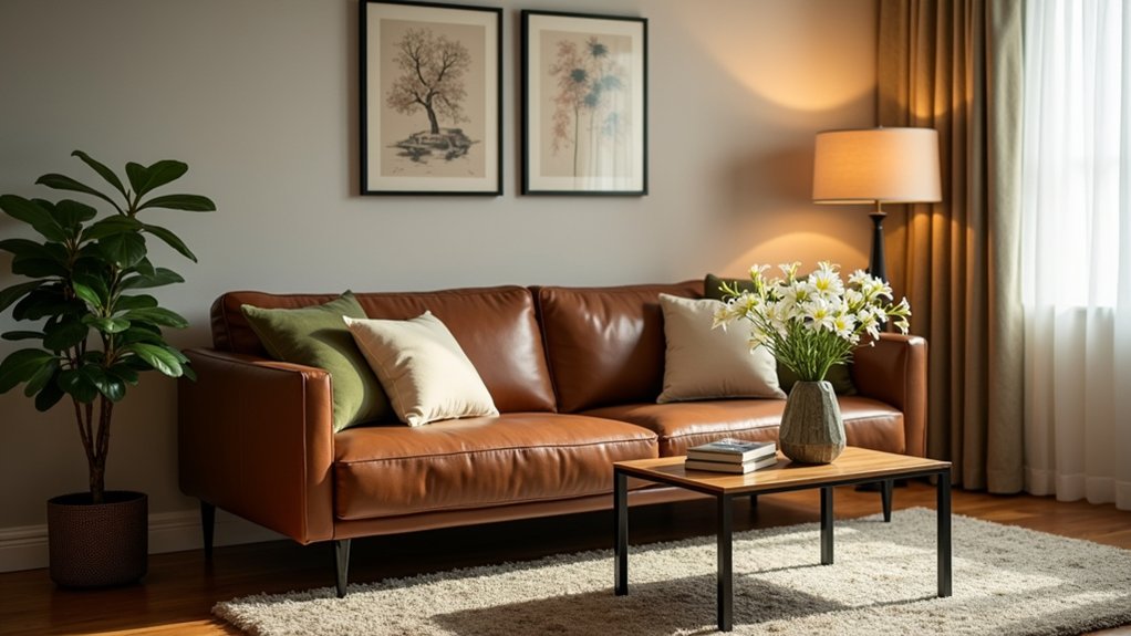 stylish decor for brown couches