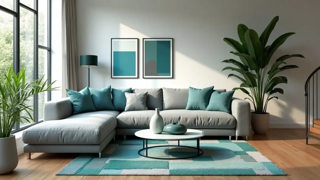stylish gray and teal decor