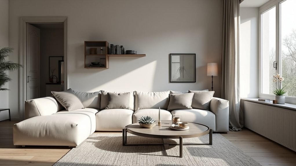 stylish grey apartment living