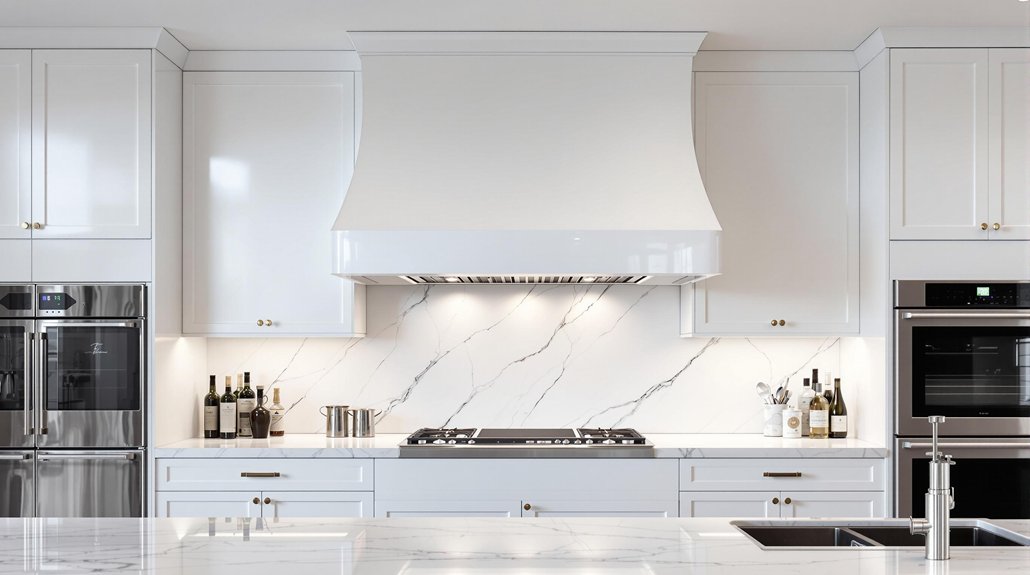 stylish white kitchen hoods