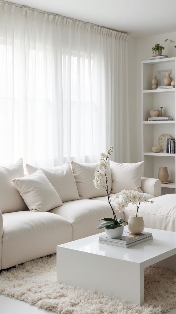 stylish white living room accessories