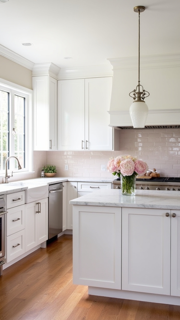subtle pink kitchen accents