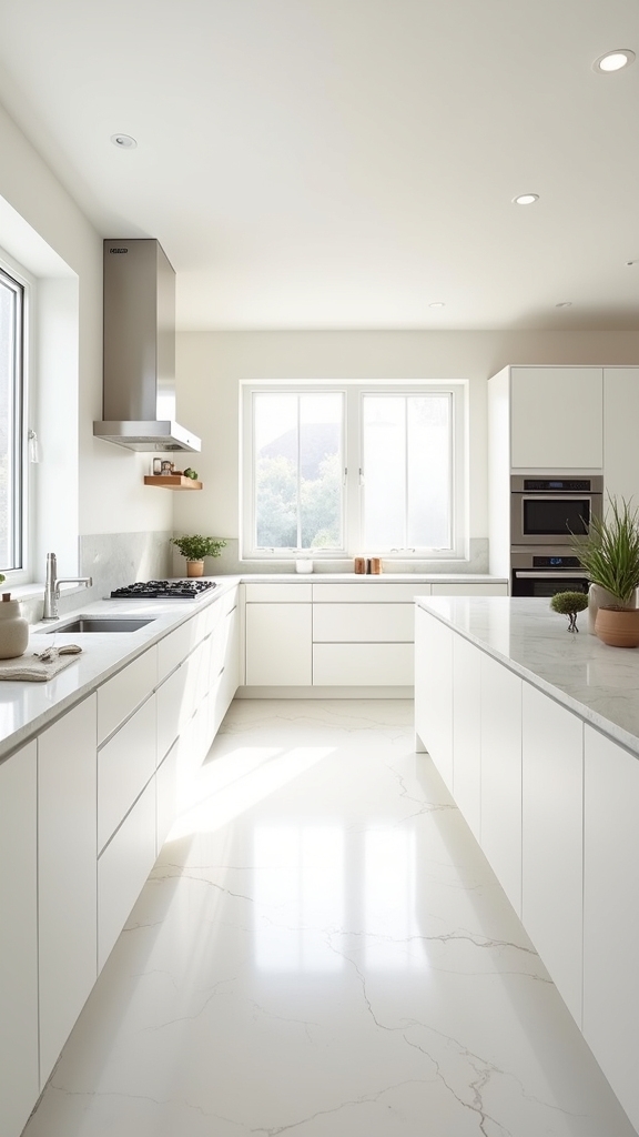 sunlit minimalist kitchen design
