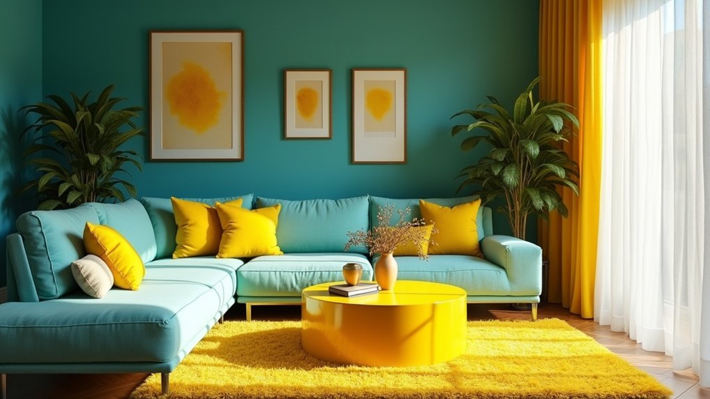 sunny stylish living room