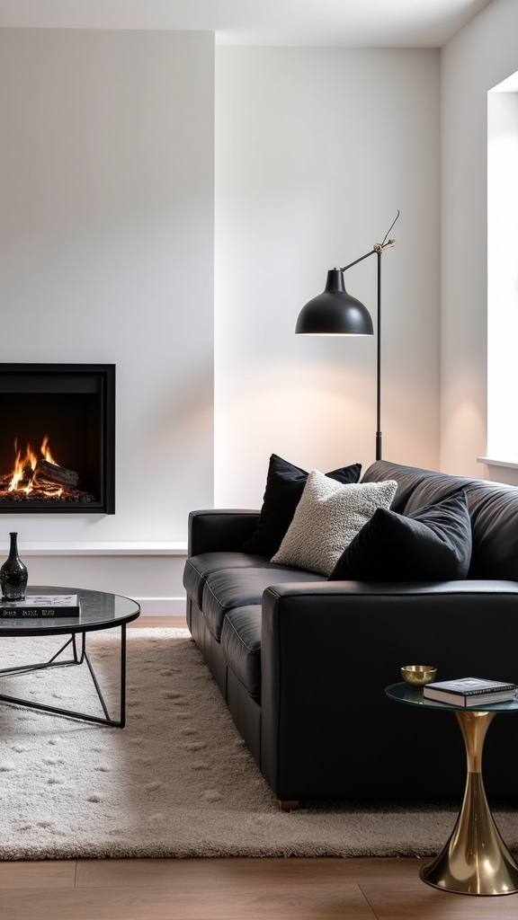 symmetrical fireplace seating arrangement
