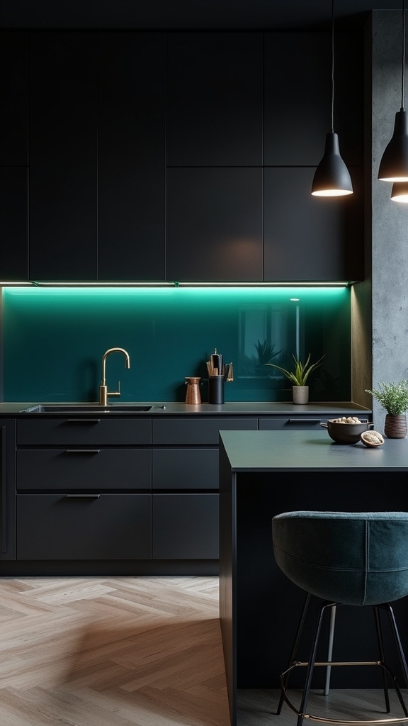 teal and black elegance