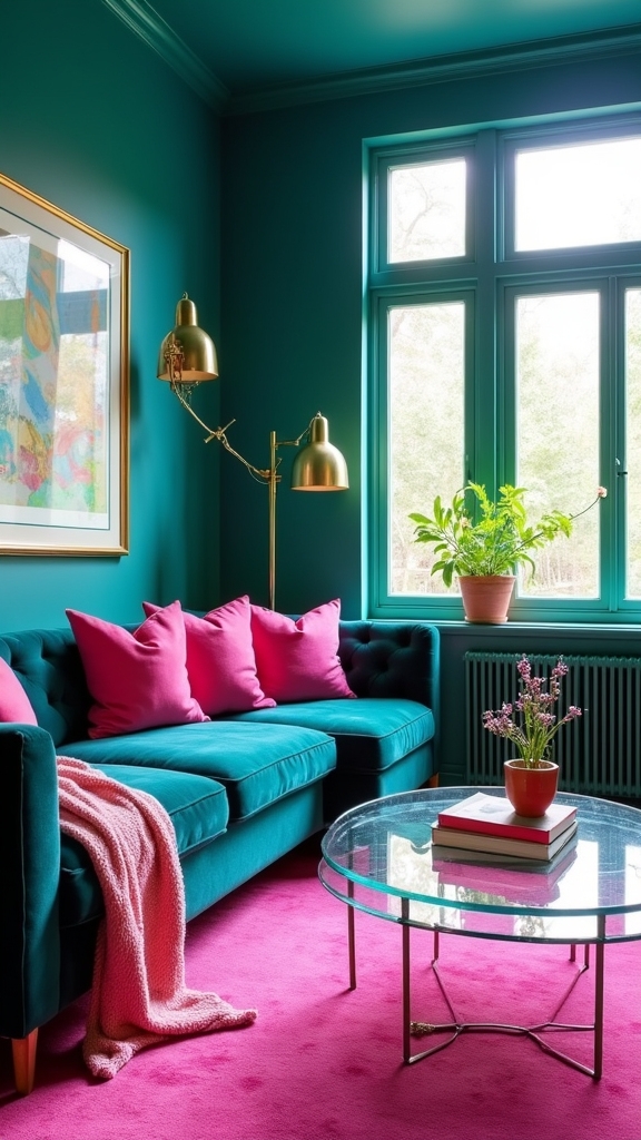 teal and bubblegum pink elegance