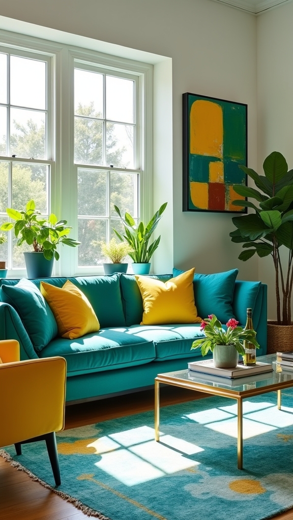 teal and yellow harmony
