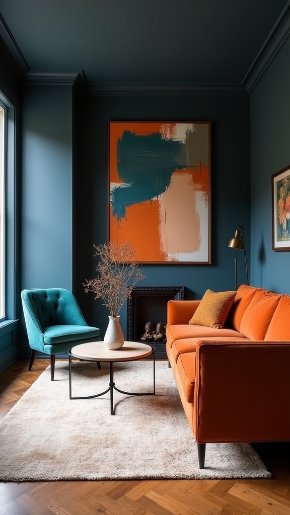 teal navy burnt orange