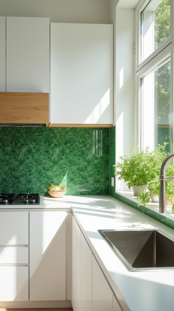 textured green tile elegance