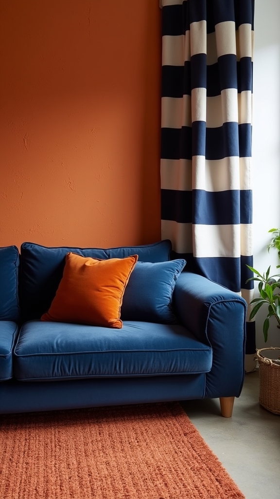 textured navy and orange layers