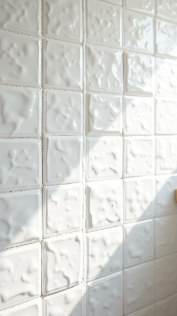 textured white tiles elegance