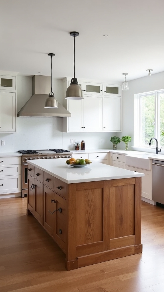 textured wood island focal point