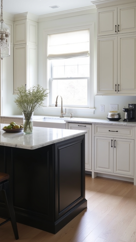 timeless black and white kitchen