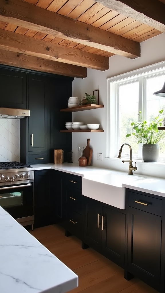 timeless black shaker cabinetry
