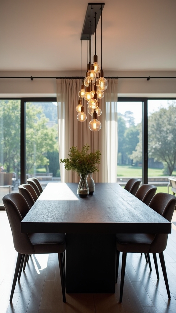 timeless black table centerpiece