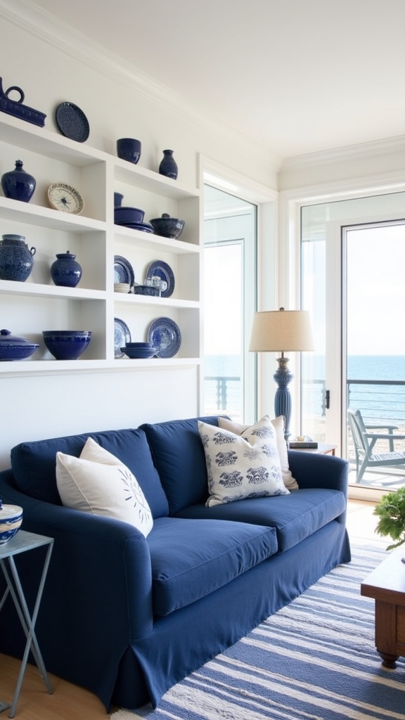 timeless blue and white accents
