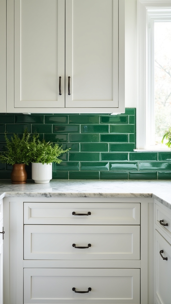 timeless green subway tiles