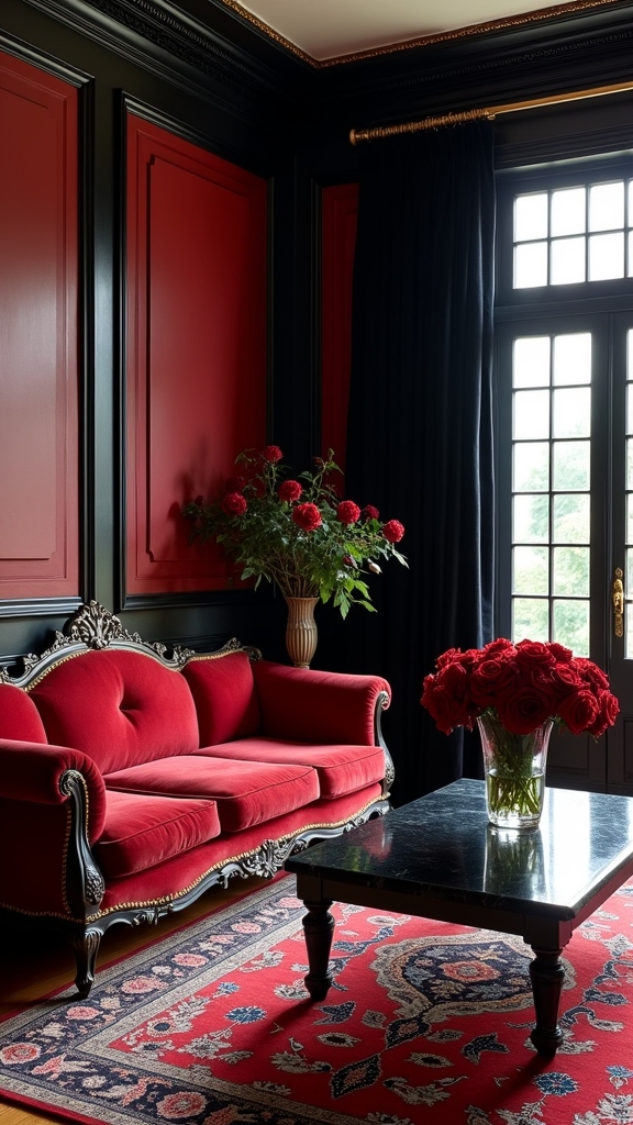 timeless red and black elegance