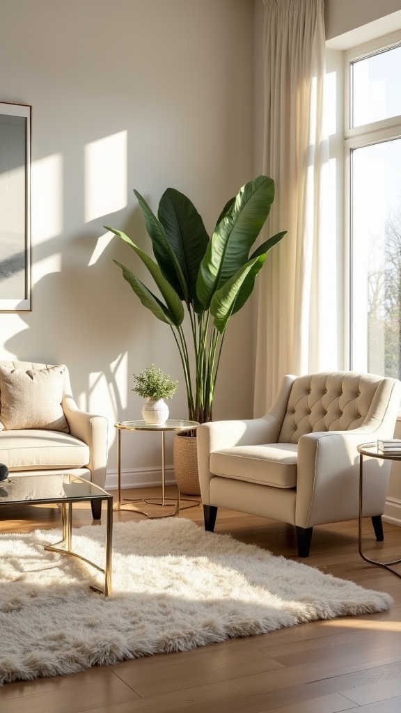 timeless tufted beige armchairs
