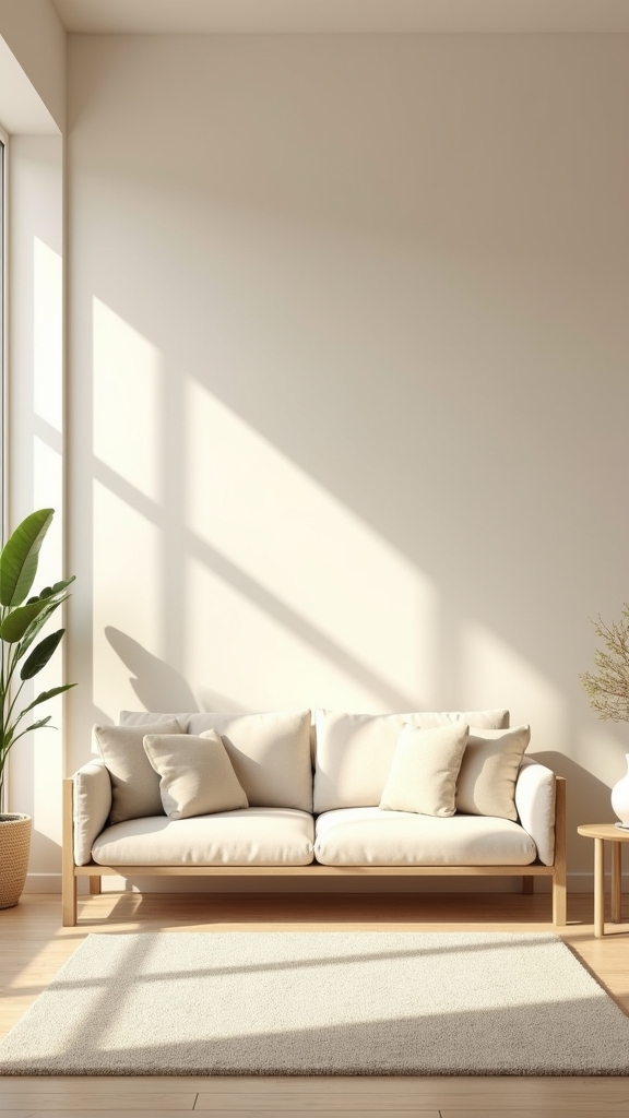 tranquil minimalist living space