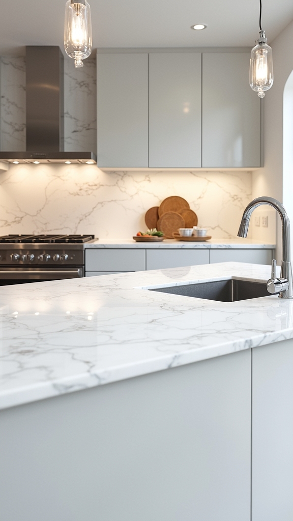 translucent marble backsplash elegance