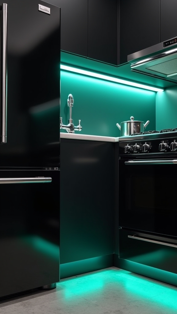 turquoise accents enhance kitchens