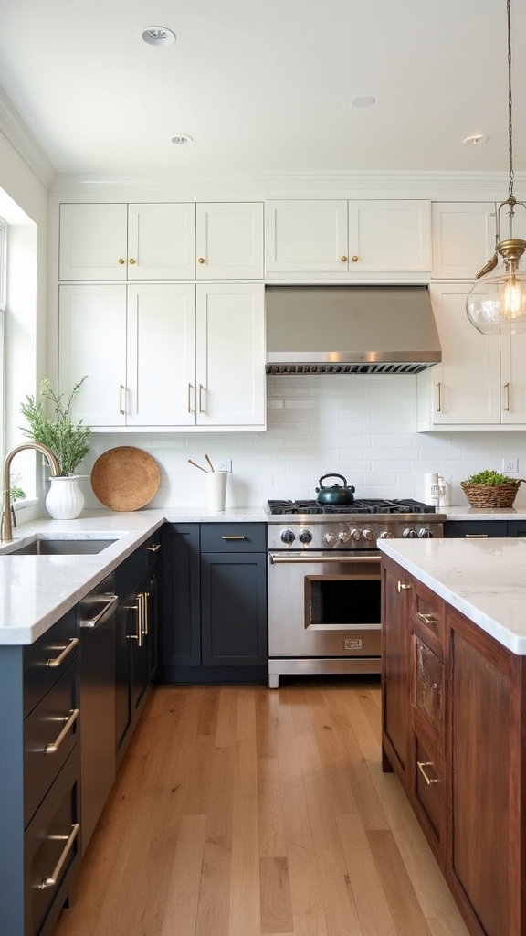 two toned cabinetry warmth