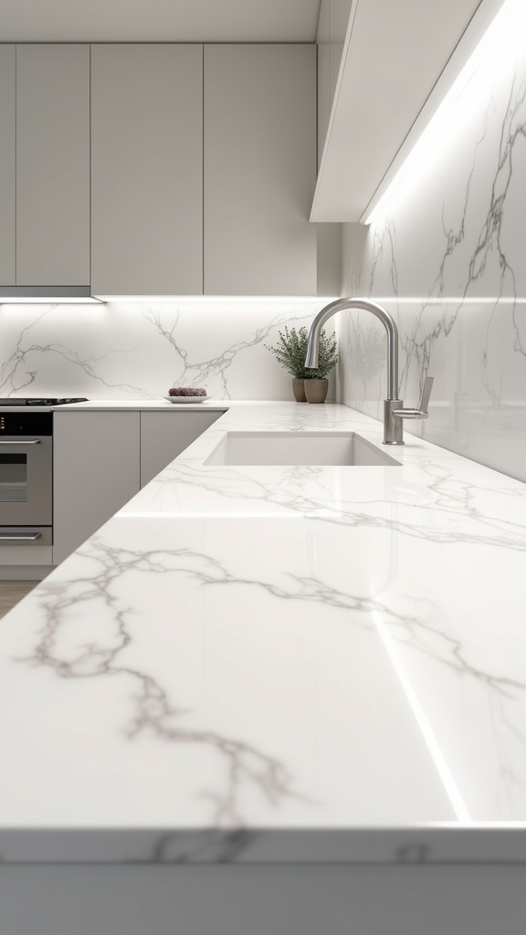veined marble kitchen elegance