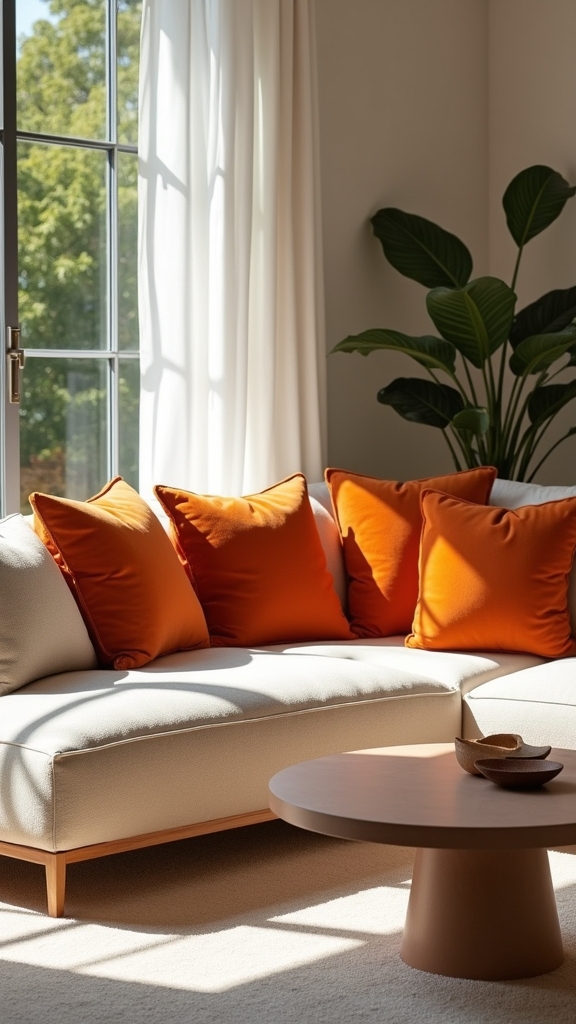 velvet orange cushions enrich d cor